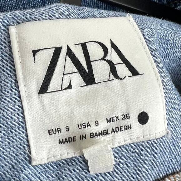 Zara Denim Button Front Collar Danielle Midi Dress Small Western Coastal Cowgirl - Picture 8 of 8